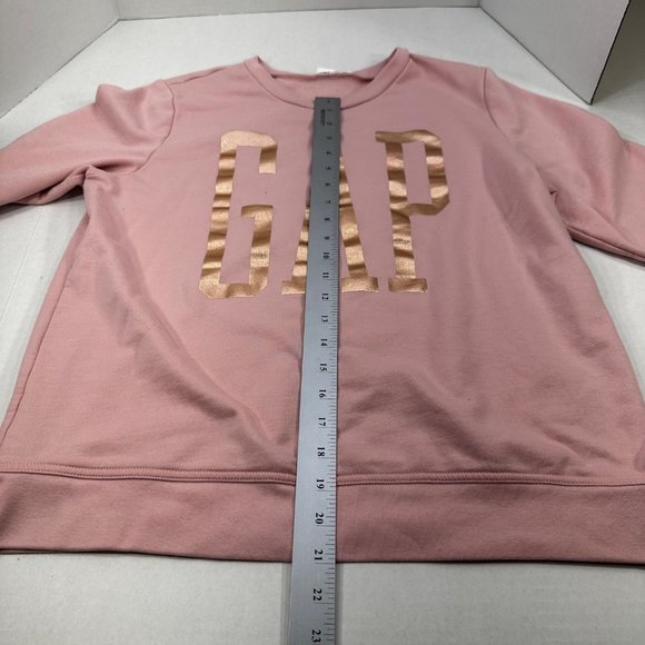Gap Women's Size Medium Sweatshirt Long Sleeve Graphic Pink Preowned - Picture 12 of 13